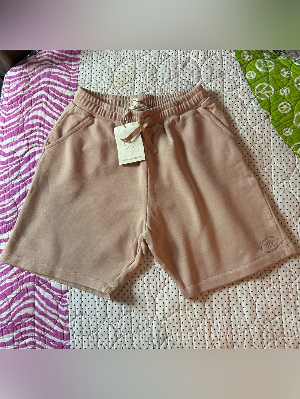 Sunday Collective Kid’s Onion Drawstring Lounge Shorts in Soft Peach
